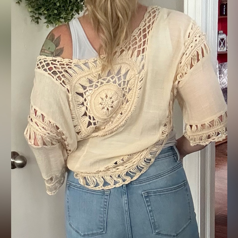 Rebellion Cream Crochet Top